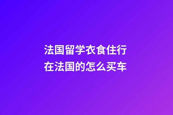 法国留学衣食住行 在法国的怎么买车